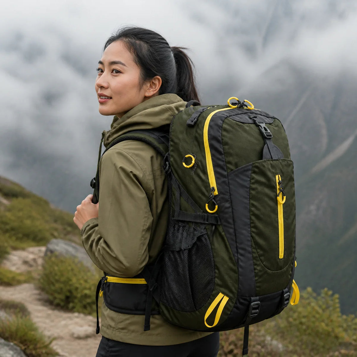 Backpack 40L Water-Resistant - on the trail