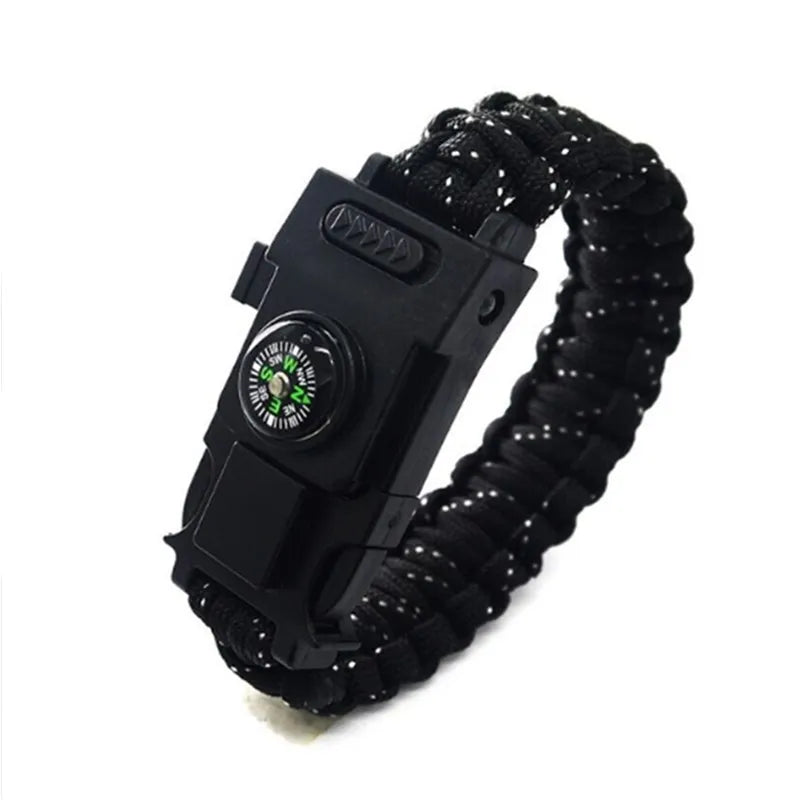 Multifunctional Paracord Multi-tool Bracelet - Luminous Black