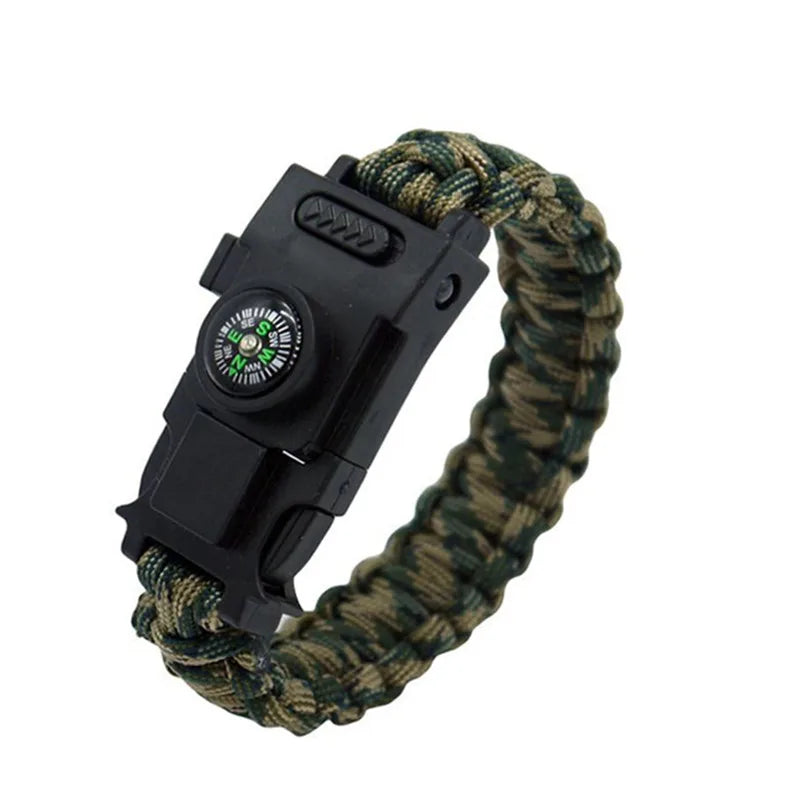 Multifunctional Paracord Multi-tool Bracelet - Forest Camo