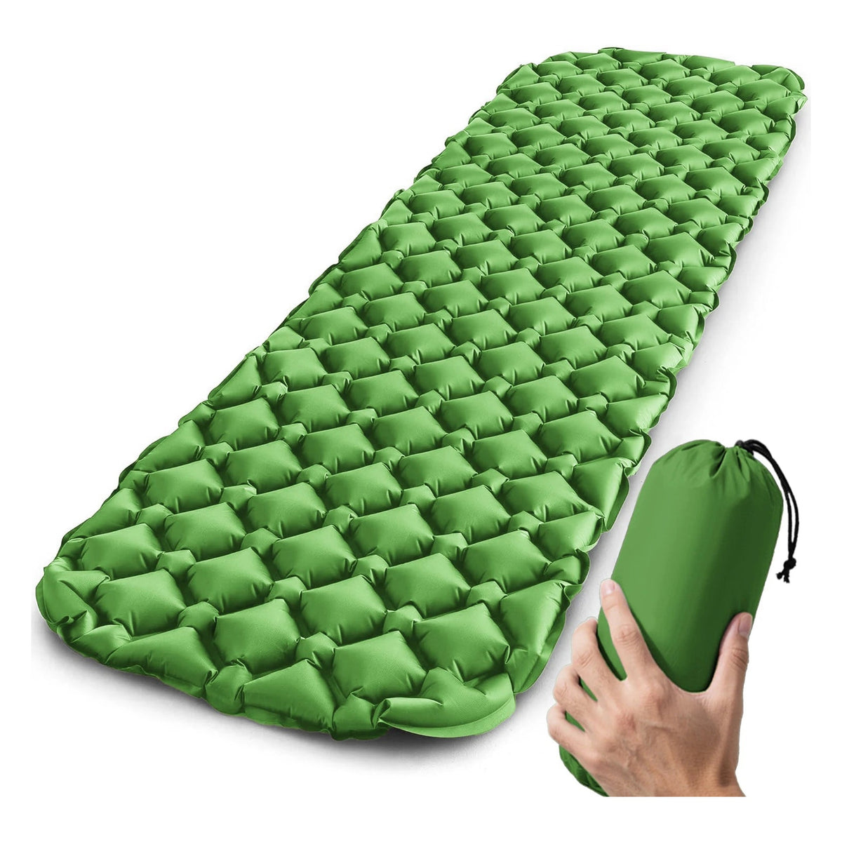 INFLATE-A-MAT Inflatable Sleeping Mat - Army Green