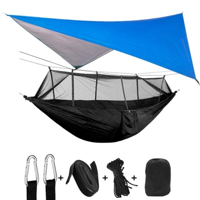 Hammock and Rain Fly Set - blue and black