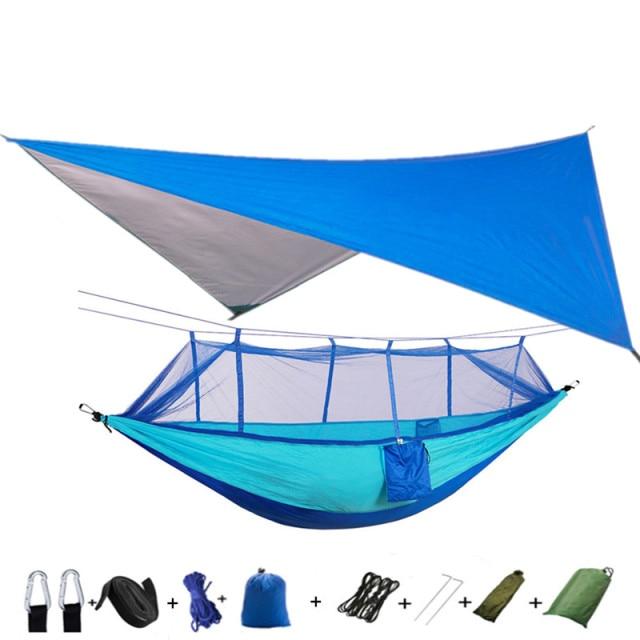Hammock and Rain Fly Set - blue and blue