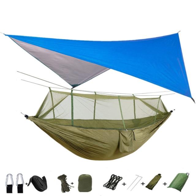 Hammock and Rain Fly Set - blue and green