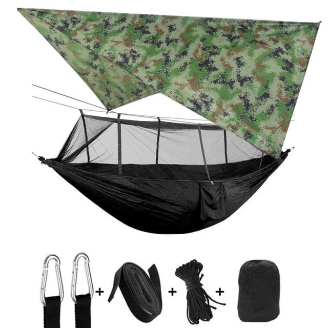 Hammock and Rain Fly Set - camouflage and black
