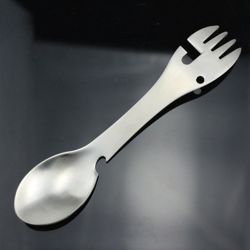 5-in-1 Fork, Knife and Spoon Multi-Tool - silver
