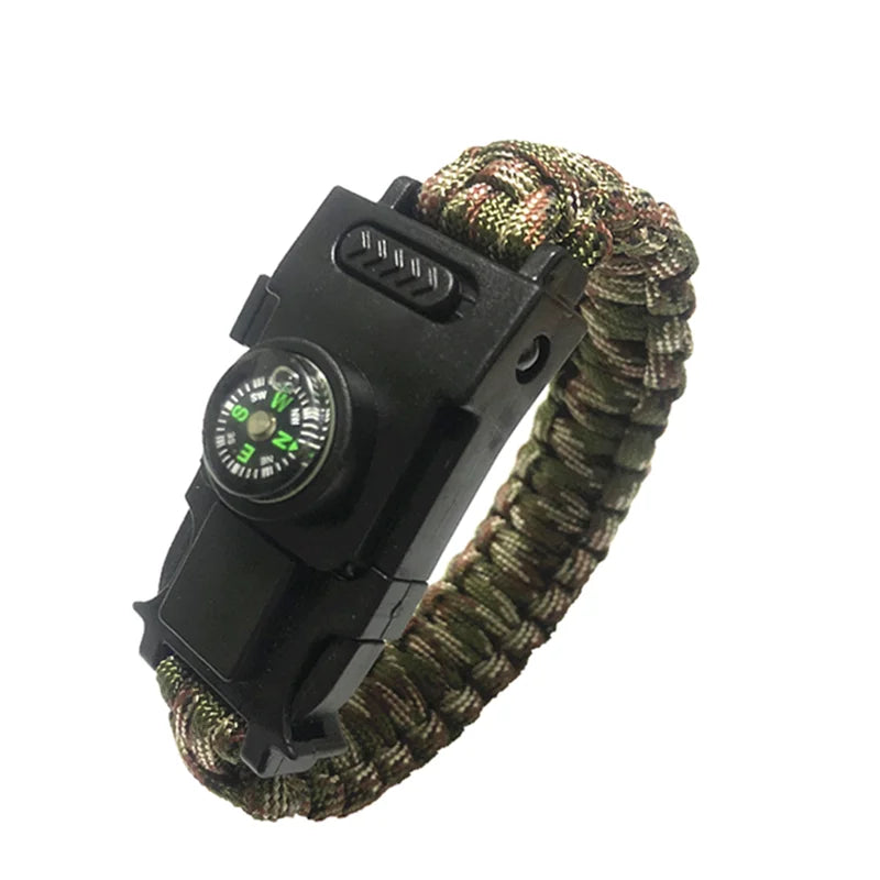 Multifunctional Paracord Multi-tool Bracelet - Woodland Camo