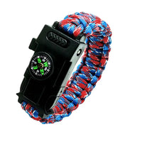 Multifunctional Paracord Multi-tool Bracelet - Red White Blue