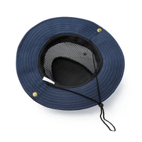 Booney Hat Wide Brim Sun Protection - inside view with chin cord