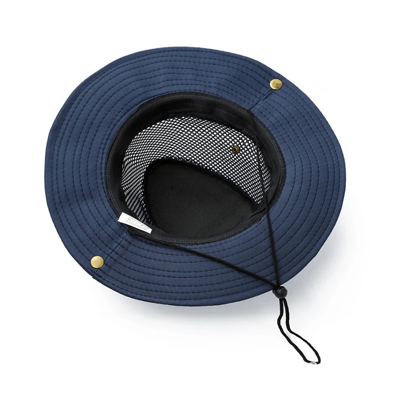Booney Hat Wide Brim Sun Protection - inside view with chin cord