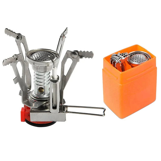 Backpacking Camping Stove Portable Burner - Orange, with carry case