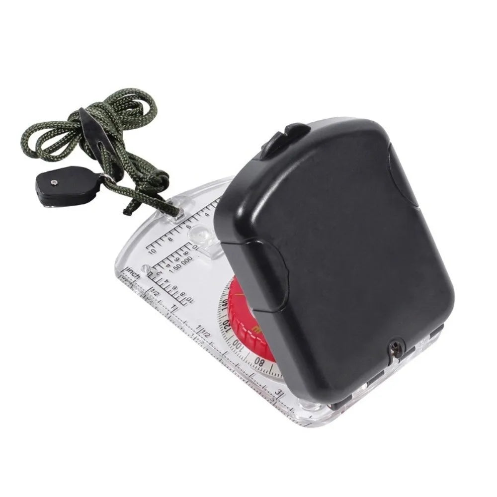 Deluxe Orienteering Compass - lid and lanyard light