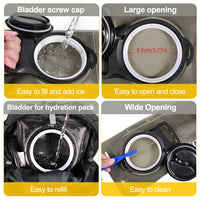 Hydration Water Reservoir 1.5 / 2.0 / 3.0 Liter Leak-proof - screw cap and wide opening for filling and cleaning