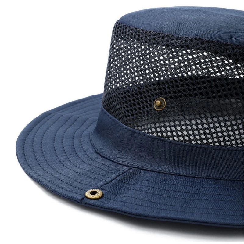 Booney Hat Wide Brim Sun Protection - mesh crown close-up