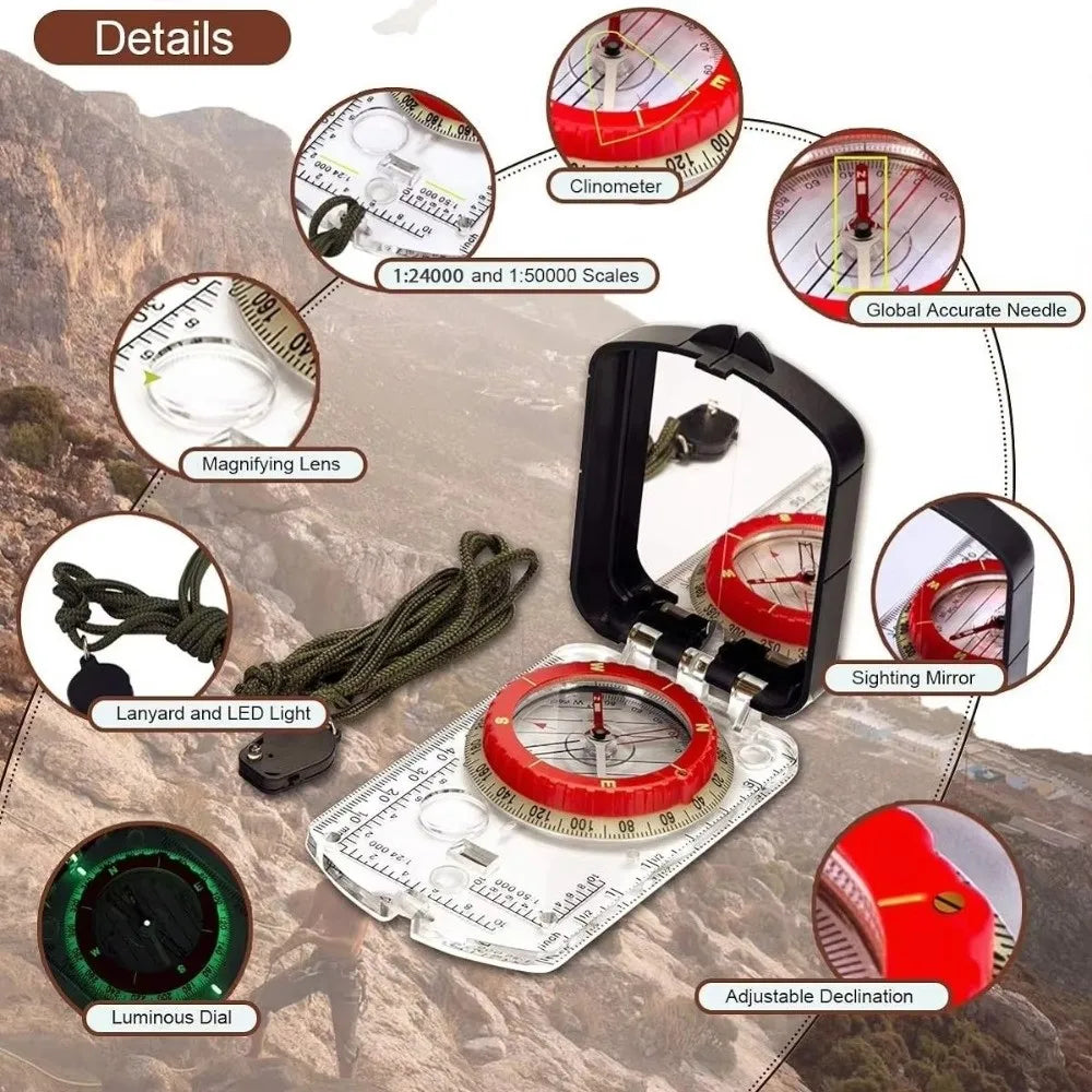 Deluxe Orienteering Compass - feature details