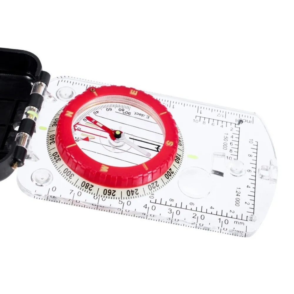 Deluxe Orienteering Compass - bezel and ruler close-up