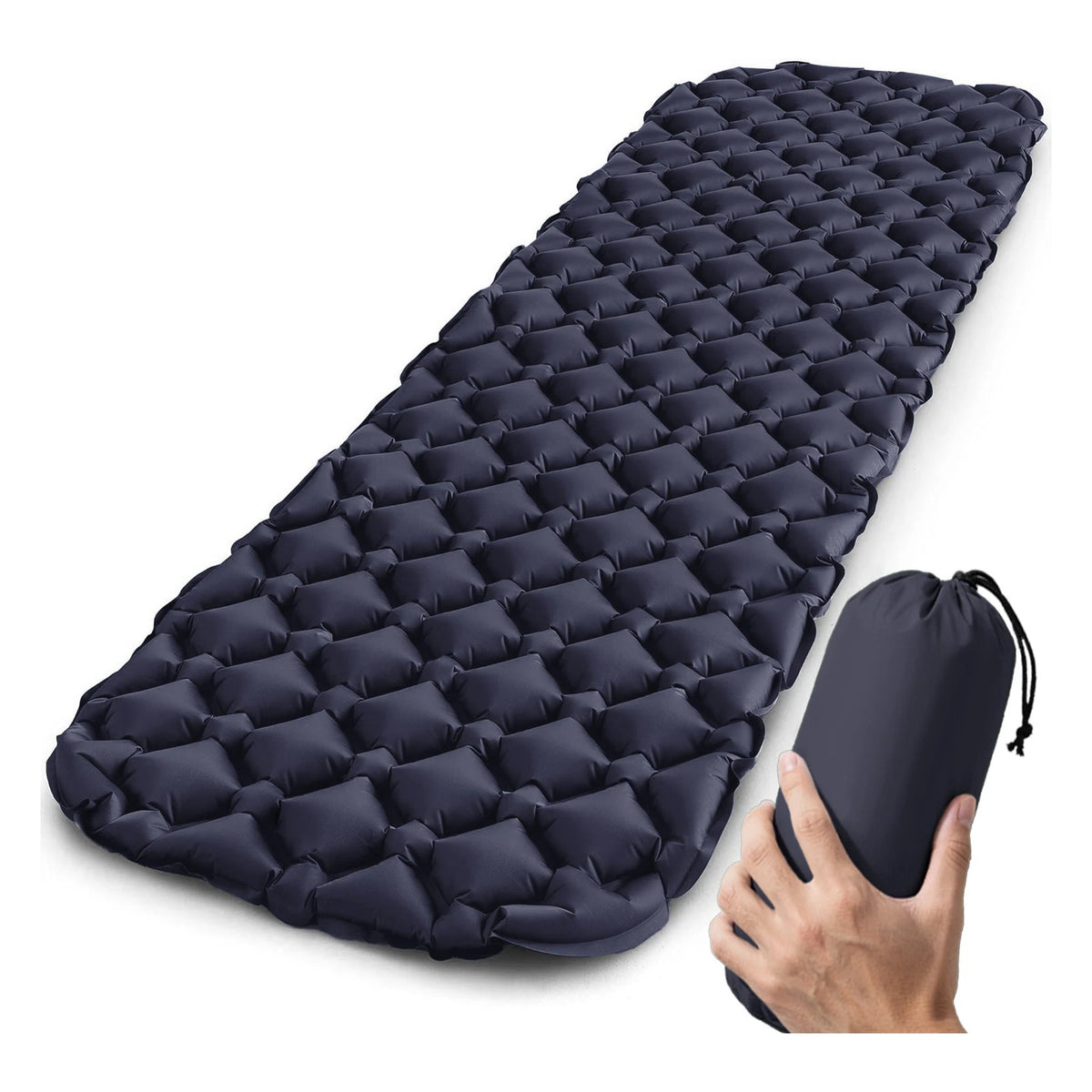 INFLATE-A-MAT Inflatable Sleeping Mat - Navy Blue