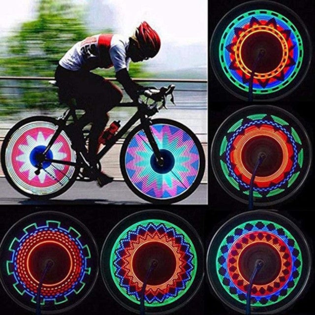 Bicycle LED Wheel Light - light patterns on a bike wheel