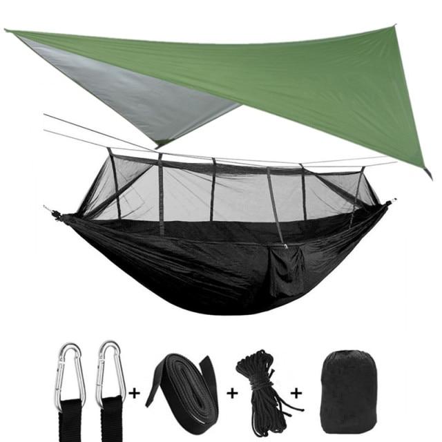 Hammock and Rain Fly Set - green and black