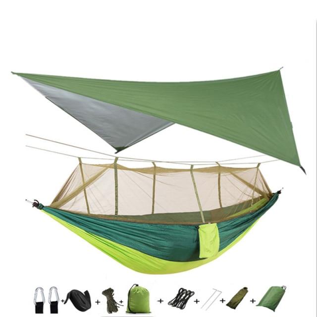 Hammock and Rain Fly Set - green and light green