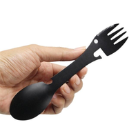 5-in-1 Fork, Knife and Spoon Multi-Tool - black