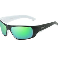Polarized Sunglasses UV400 - black and white frame, green lens